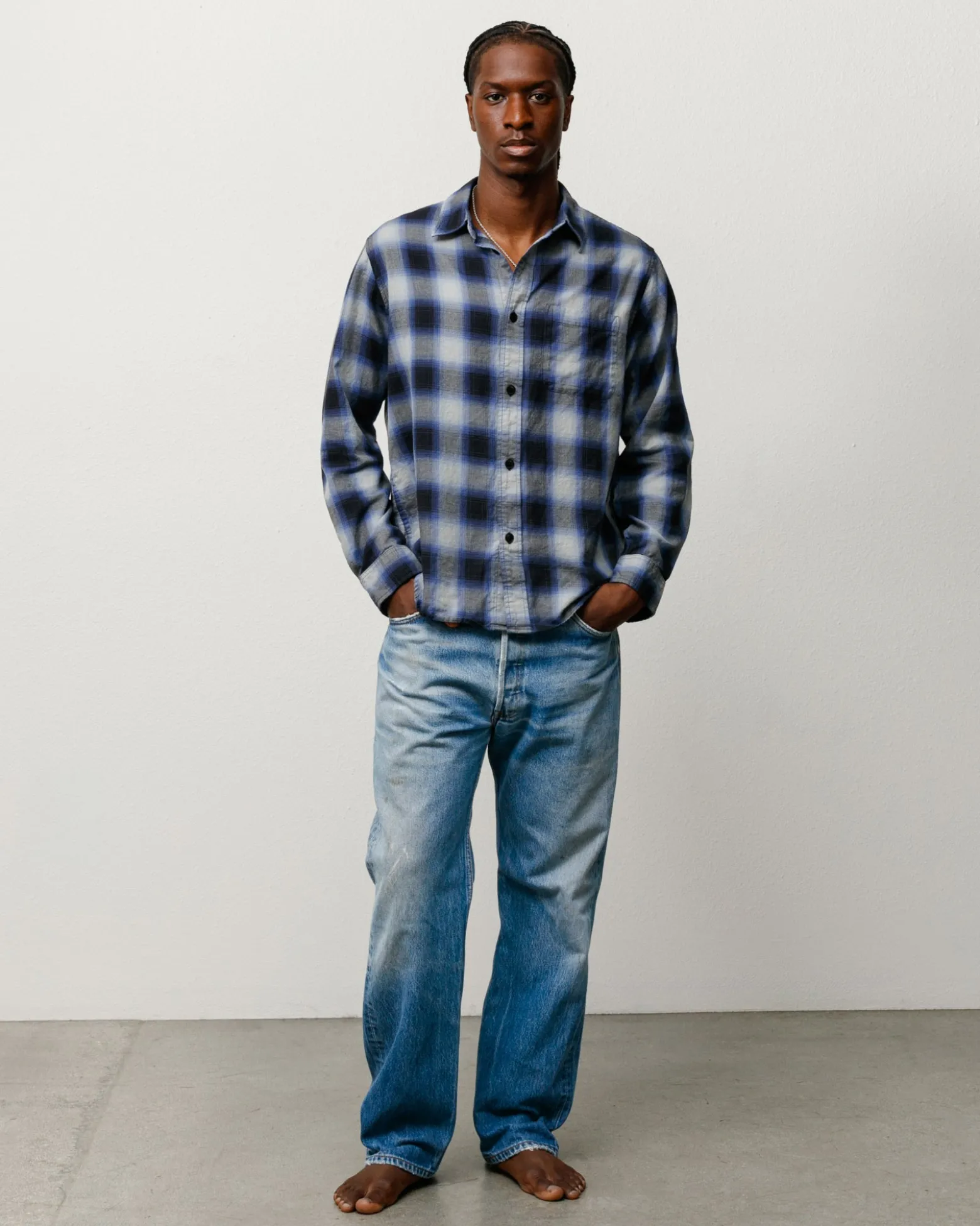 BEACH OMBRE PLAID SHIRT
