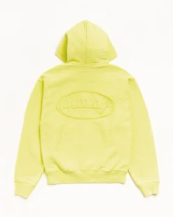 CURSIVE APPLIQUE ZIP HOODIE