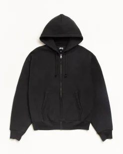 CURSIVE APPLIQUE ZIP HOODIE