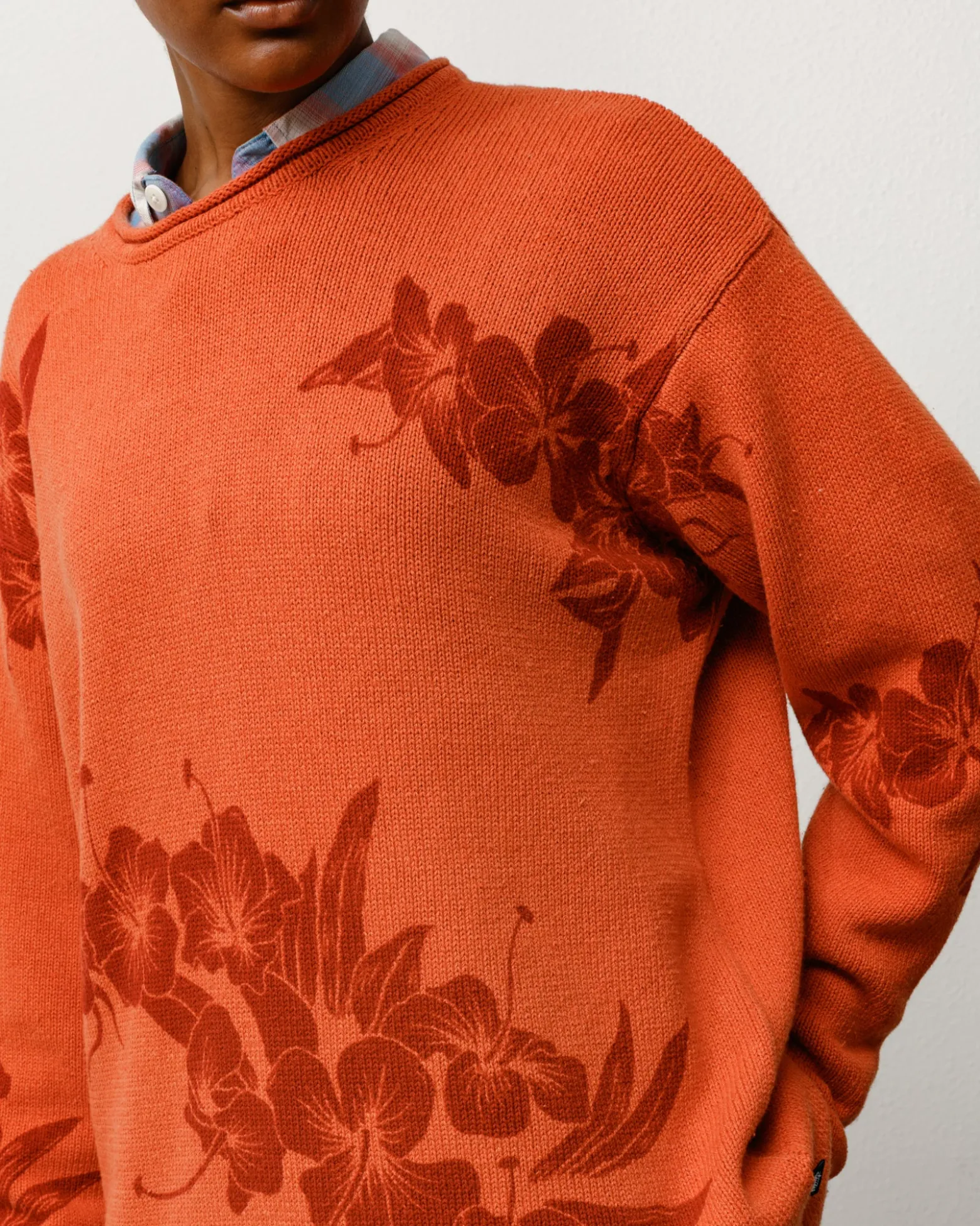 FLORAL ROLL NECK SWEATER