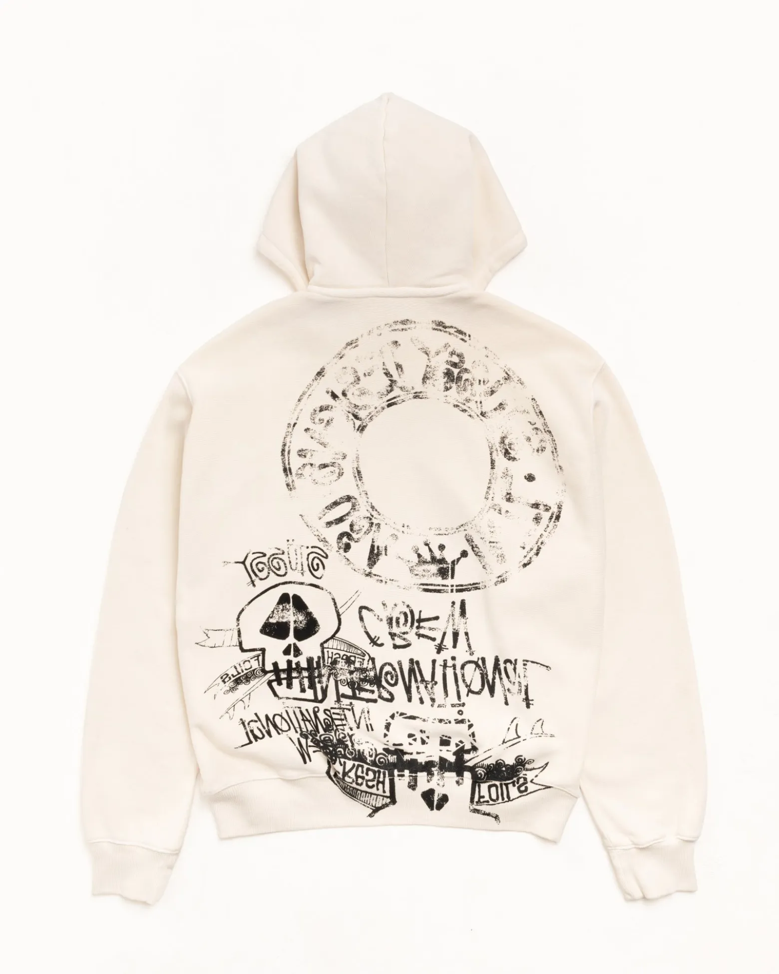 SKULLS ZIP HOODIE PIGMENT DYED
