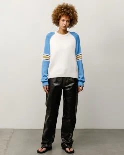 STRIPE RAGLAN CREW