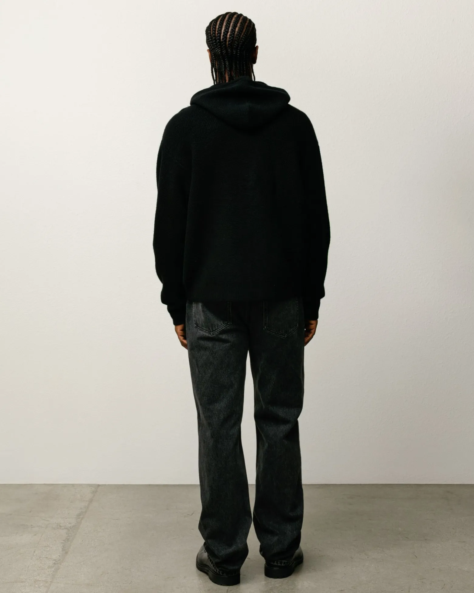 TEXTURED ZIP HOODED SWEATER