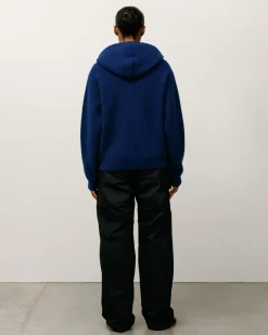 WAFFLE CASHMERE ZIP HOOD SWEATER