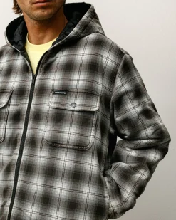 ZIP HOODED PLAID SHIRT